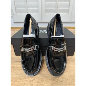 G.H.BASS & CO. Womens Madison Round Toe Loafer Black Patent Leather Size 5.5 NIB